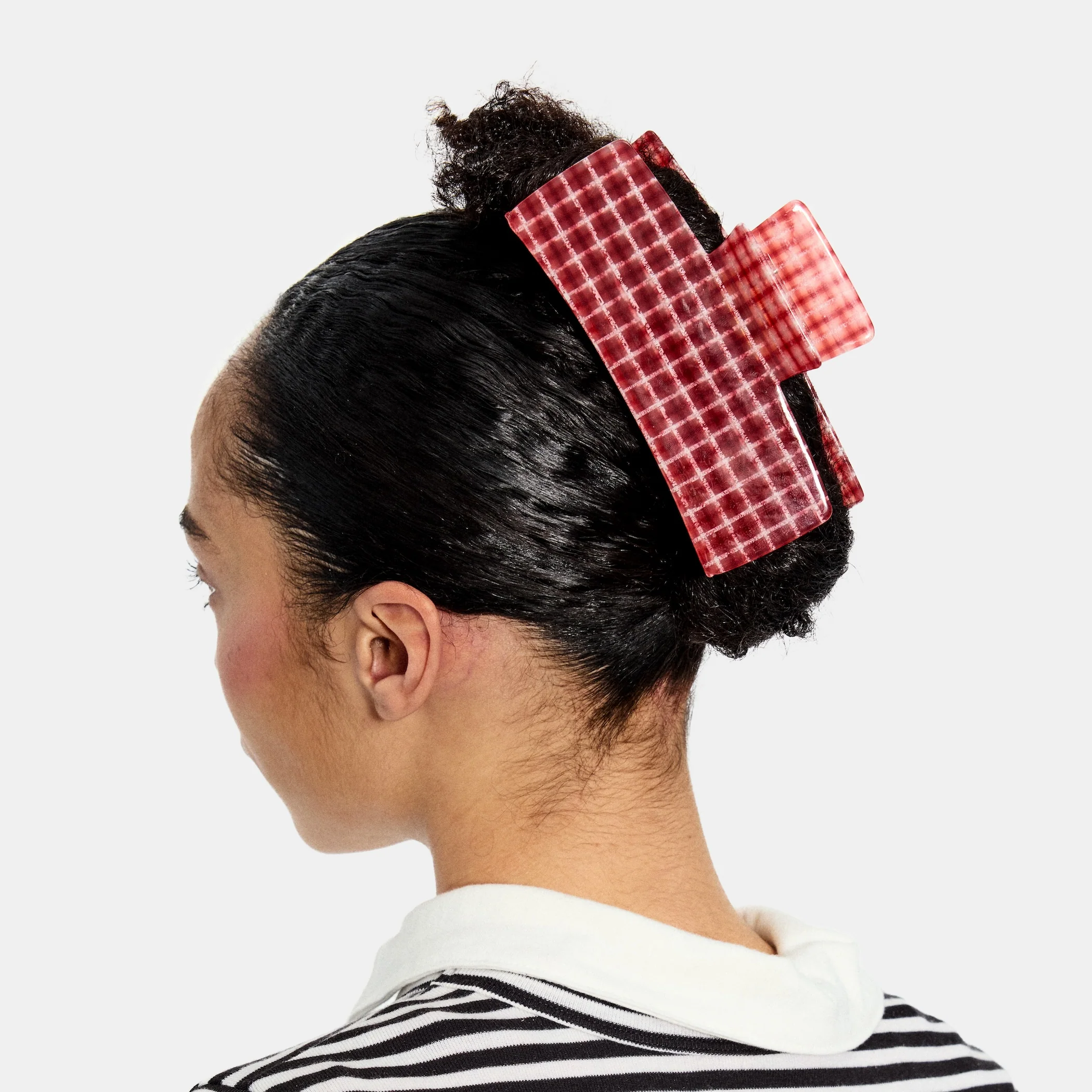 Jumbo Box Claw In Red Plaid - Chunks